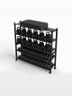 Suporte Dumbbell + Kettlebell 1750 - 04 Andares misto + 1 Prateleira